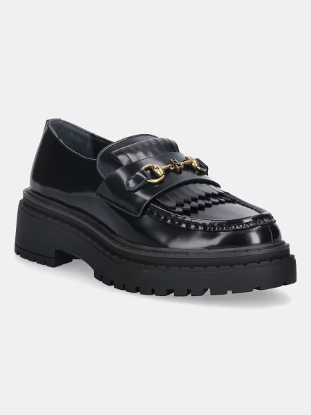 Kožené mokasíny Nokwol Perry Black Box na platformě Perry Black Box černá