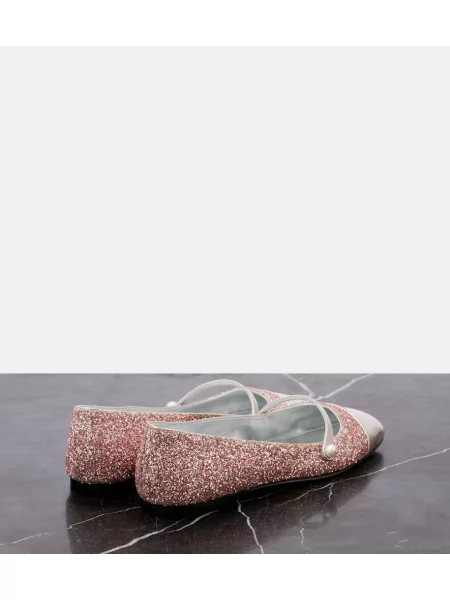 Balerini Jimmy Choo din piele roz