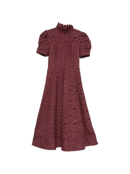 Rochie midi Rebecca Vallance cu model floral din dantelă roșu