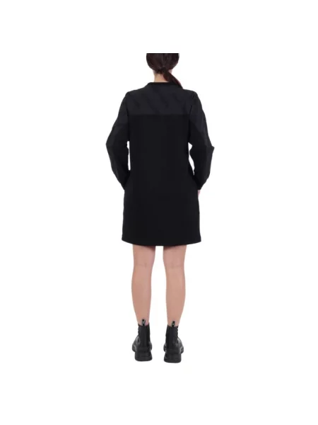 Sukienka Karl Lagerfeld popelinowa z logo czarna