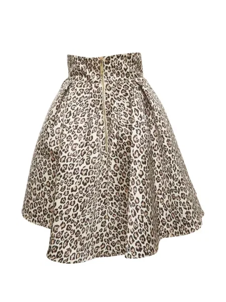 Fusta mini Elisabetta Franchi cu șireturi cu imagine cu model leopard