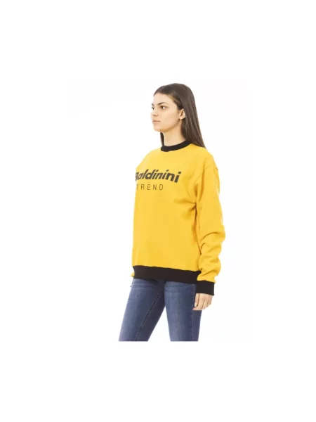 Bluza z kapturem Baldinini z kapturem z długim rękawem żółta