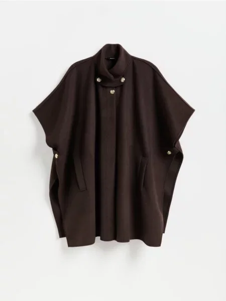Reserved LADIES` PONCHO maro-închis maro