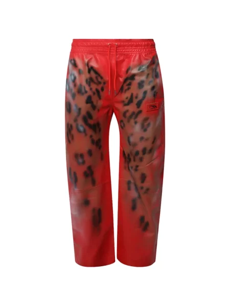 Pantaloni La Maskarade din piele cu imagine alergare roșu