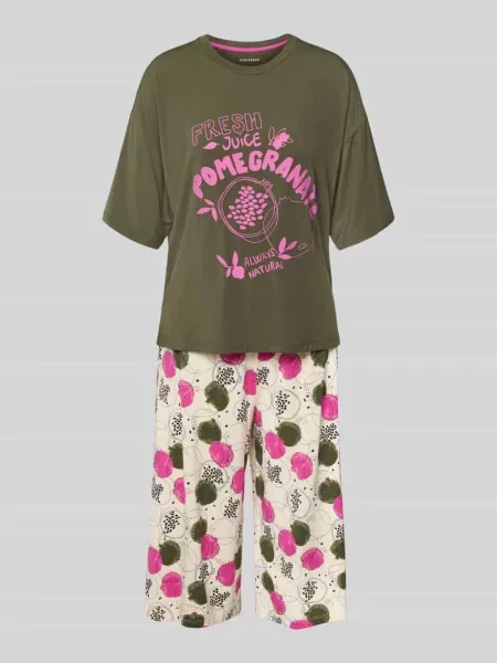 Piżama z mieszanki modalu i elastanu w całościowym wzorze Schiesser