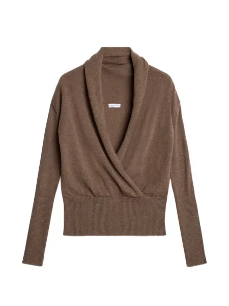 Pulover 7 For All Mankind cu decolteu în V plic maro