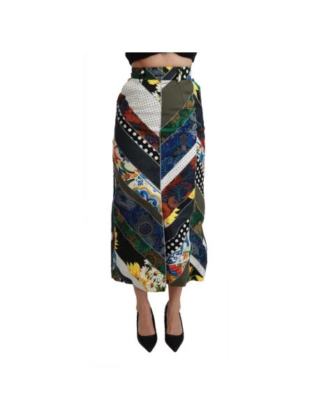Spódnica maxi Dolce And Gabbana z wysoką talią w geometryczne wzory
