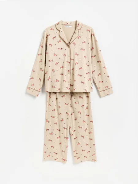 Reserved Pijama din două piese cu adaos de bej