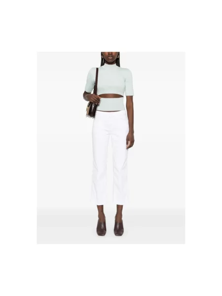 Jeansy straight leg 7 For All Mankind białe