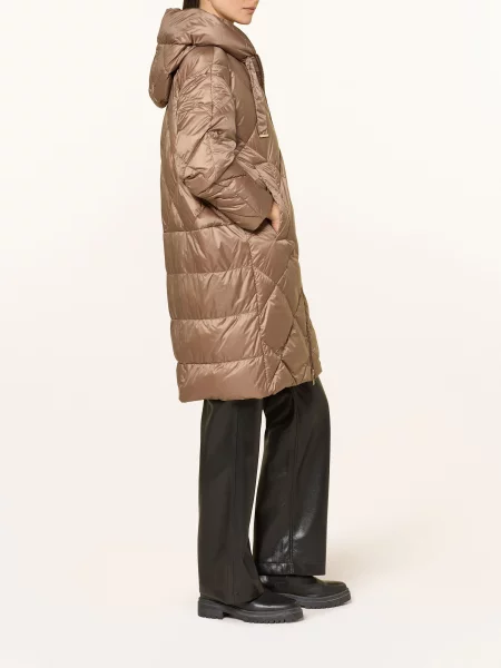 Max Mara The Cube Péřový Kabát Trefe hnědá