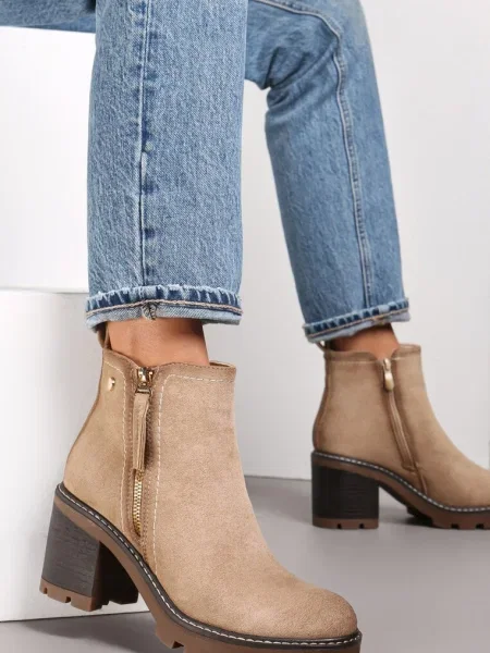 Botine cu Boho cu Kodra bej