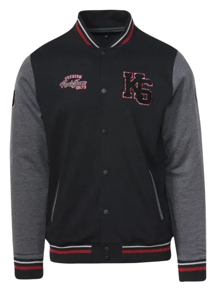 KOROSHI Prehodna jakna pegasto siva / rdeča / črna bela