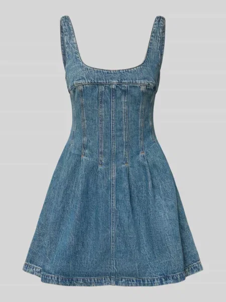Sukienka casualowa taliowana z czystej bawełny Tommy Jeans niebieska