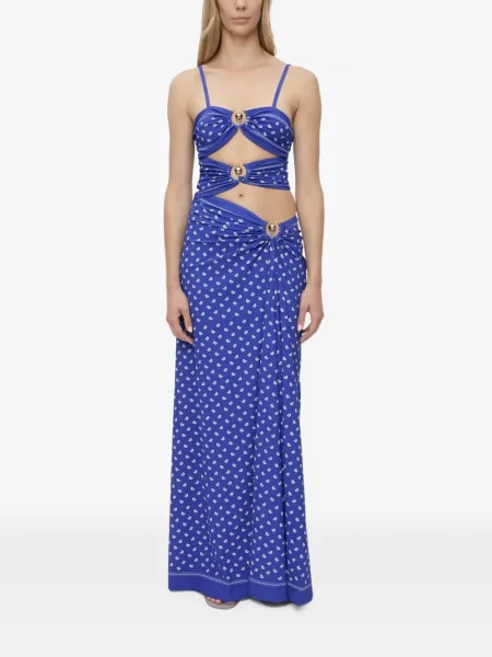 Rochie maxi Christopher Esber cu volane albastru