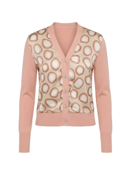 Cardigan In Bed With You cu imagine cu imprimeu geometric roz