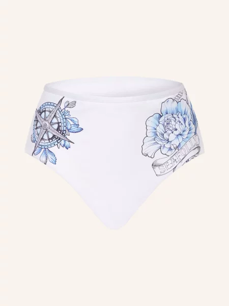 Seafolly Dół Od Bikini Z Wysokim Stanem Ahoy weiss biały
