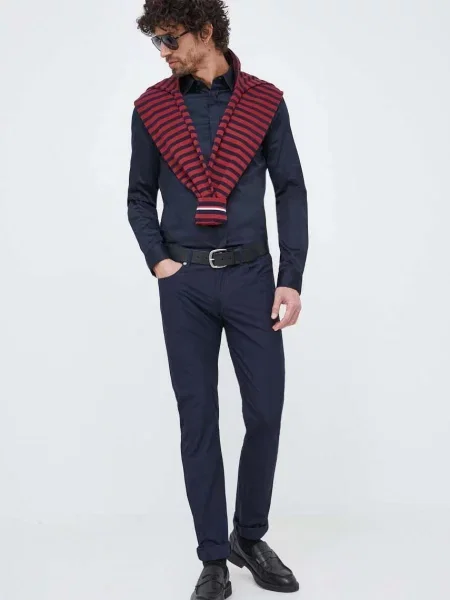 Сорочка Armani Exchange slim класичний комір синій