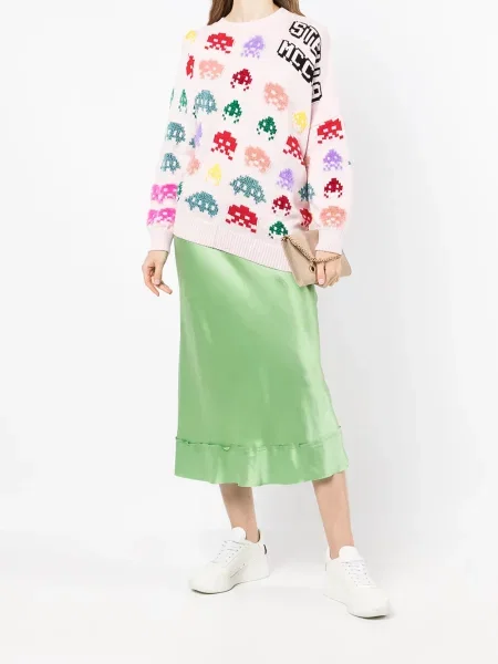 Asimetriškas megztinis Stella Mccartney rožinė