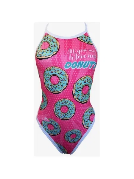 Kostium kąpielowy Turbo Revolution Comic Donut różowy jasnoniebieski S niebieski