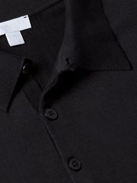 Scurt tricou polo Sunspel negru