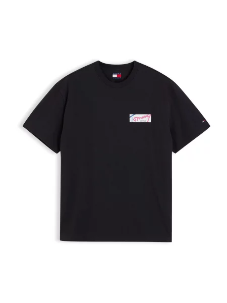 Tommy Jeans Tricou galben deschis / verde pin / roz negru