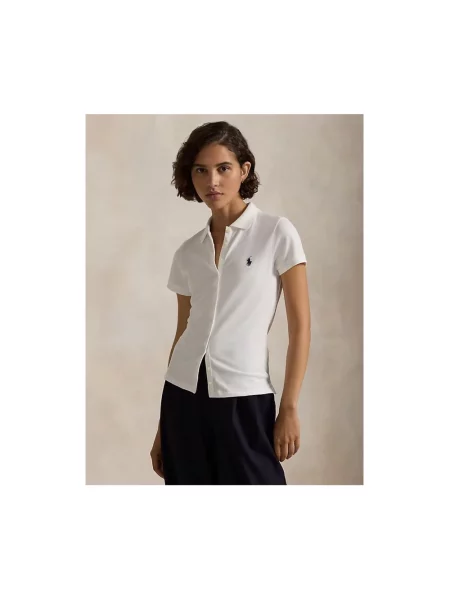 Koszulka polo z listwą guzikową Polo Ralph Lauren biała