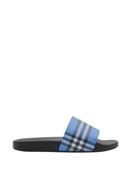 Papuci Burberry în carouri albastru