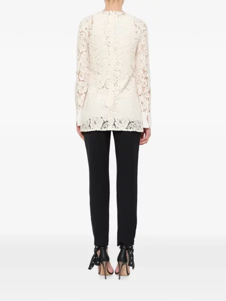 Top Lanvin cu model floral din dantelă