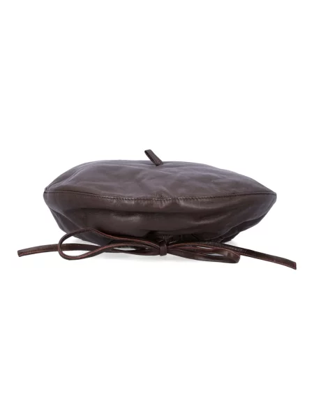 Czapka The Garment skórzana brązowa