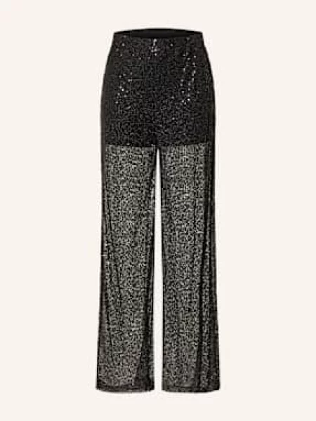 Gestuz Spodnie Z Siateczki Gzsaina Z Cekinami schwarz czarne