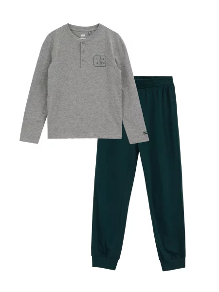 WE Fashion Pijamale amestecat / verde închis gri