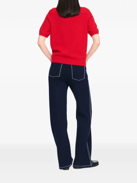 Tricou polo Barrie din cașmir roșu