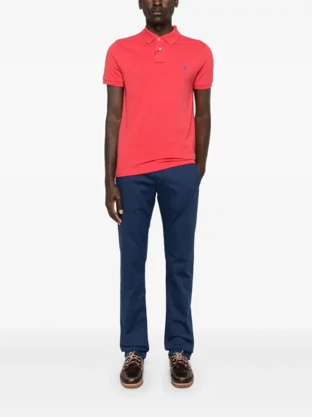 Siuvinėta dryžuota polo marškinėliai Polo Ralph Lauren balta