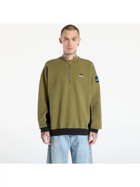 Hanorac adidas Equipment Blocked Half-Zip Focus Olive M kaki