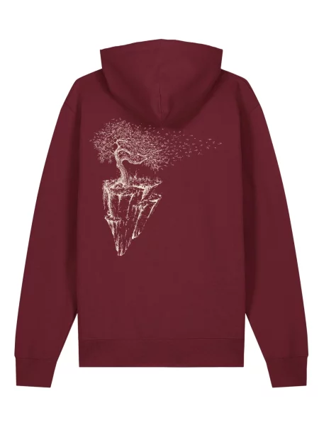 Life-Tree Tréning póló Organic Fairwear burgundi vörös