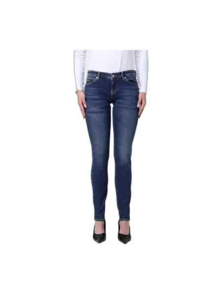 Skinny jeansy skinny Emporio Armani niebieskie