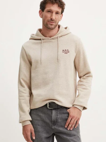 A.P.C. bluza hoodie standard rue madame GOTS beżowa