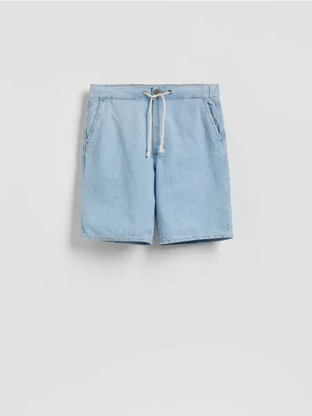 Reserved Pantaloni scurți straight din denim albastru