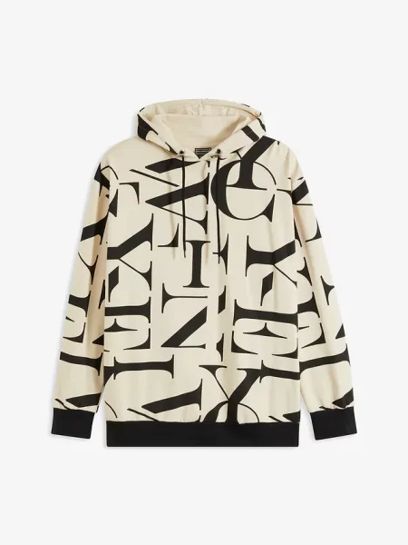 Bluza z kapturem loose fit beżowa