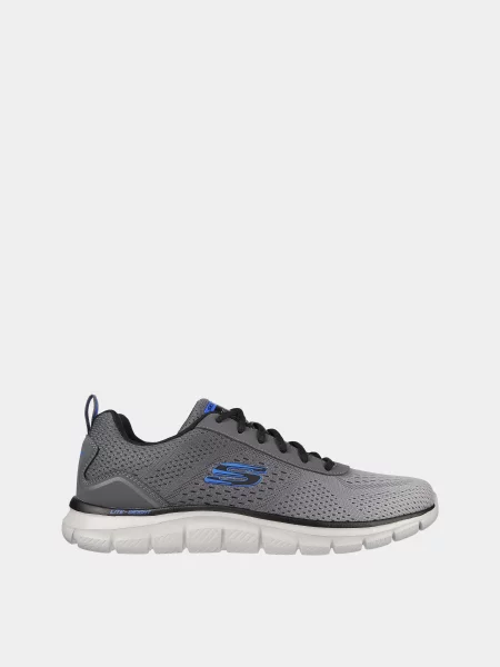Кожаные широкие кроссовки Skechers серые