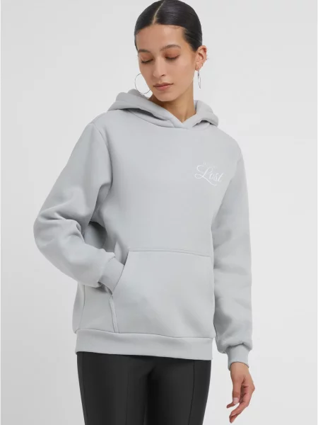 Hoodie Mister Tee s cvetličnim vzorcem siva