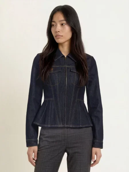 Sofie Schnoor Džínová Bunda Savakisw dark denim blue modrá