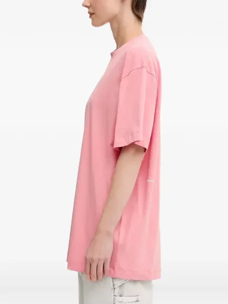 Scurt tricou Pangaia cu imagine roz
