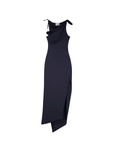 Rochie Coperni cu model floral asimetrică albastru