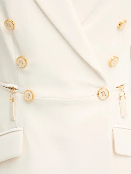 Однотонный двубортный пиджак Elisabetta Franchi бежевый