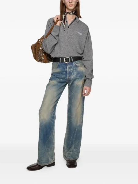 Blugi Acne Studios zdrențuiți albastru