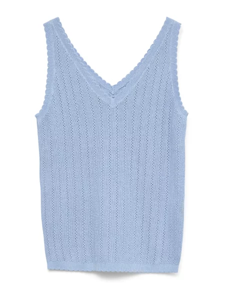 VERO MODA Top brodat VMNEWLEX fumuriu albastru