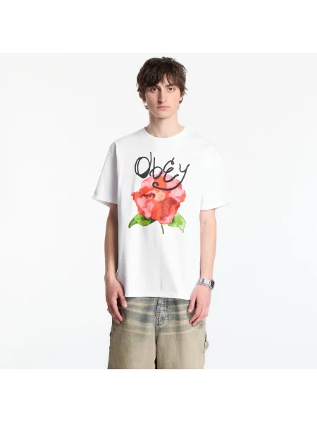 Tricou OBEY Watercolor Poppy White L alb