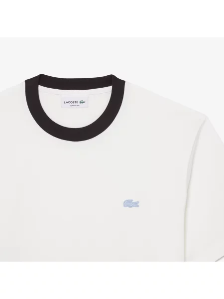 Lacoste T-Shirt O Klasycznym Kroju W Bloki Kolorów biały