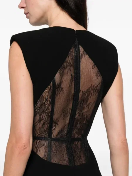 Копринена костюм макси рокля Silk Love & Lace черно